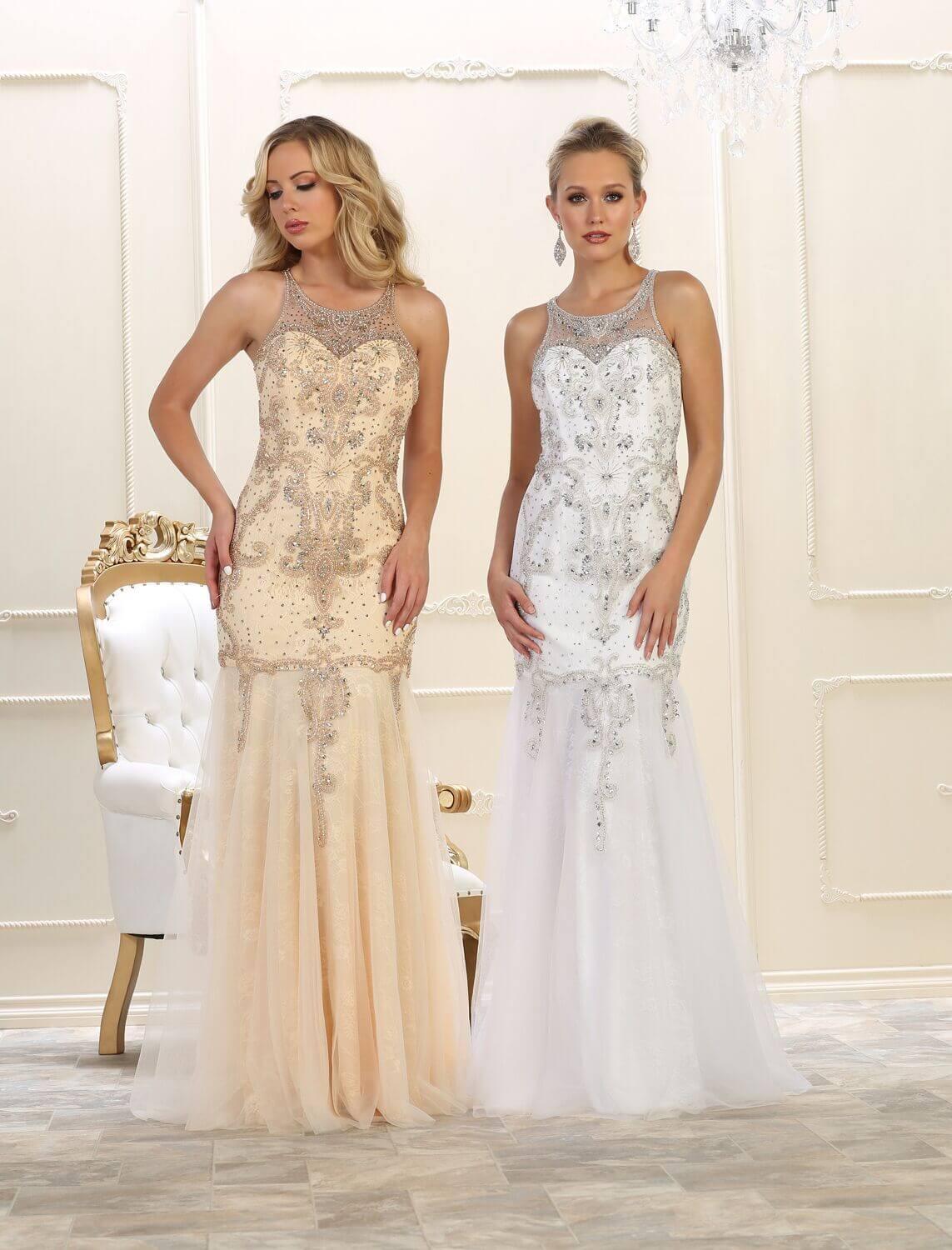 Sexy Long Mermaid Gown Formal Prom Dress - The Dress Outlet May Queen