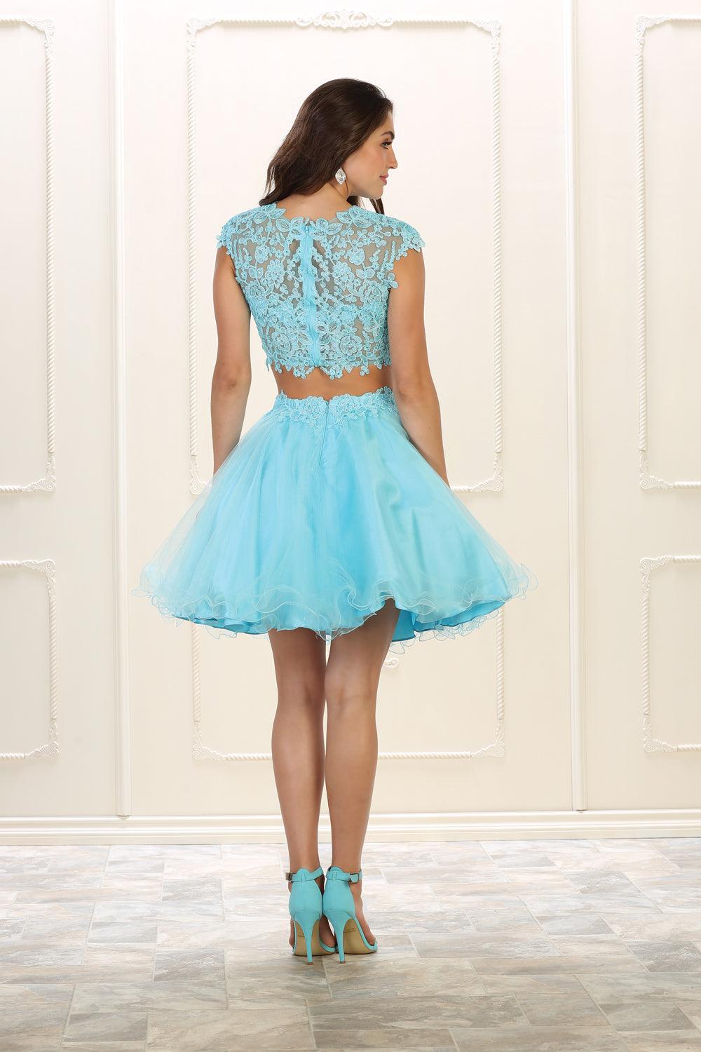 Sexy Short Prom Dress Two Piece - The Dress Outlet May Queen