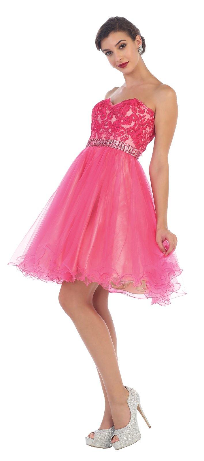Sexy Strapless Short Dress Homecoming - The Dress Outlet May Queen