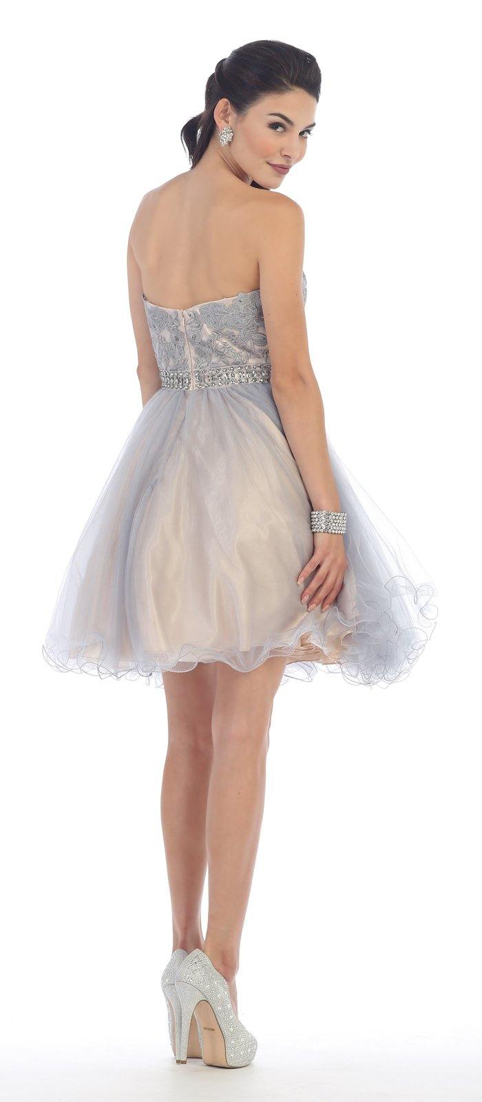 Sexy Strapless Short Dress Homecoming - The Dress Outlet May Queen