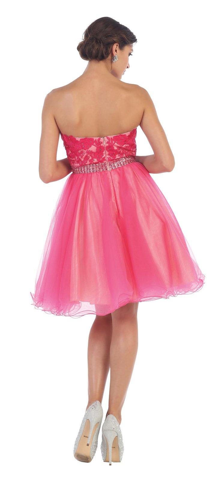 Sexy Strapless Short Dress Homecoming - The Dress Outlet May Queen