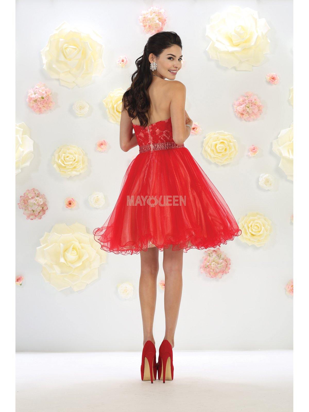 Sexy Strapless Short Dress Homecoming - The Dress Outlet May Queen