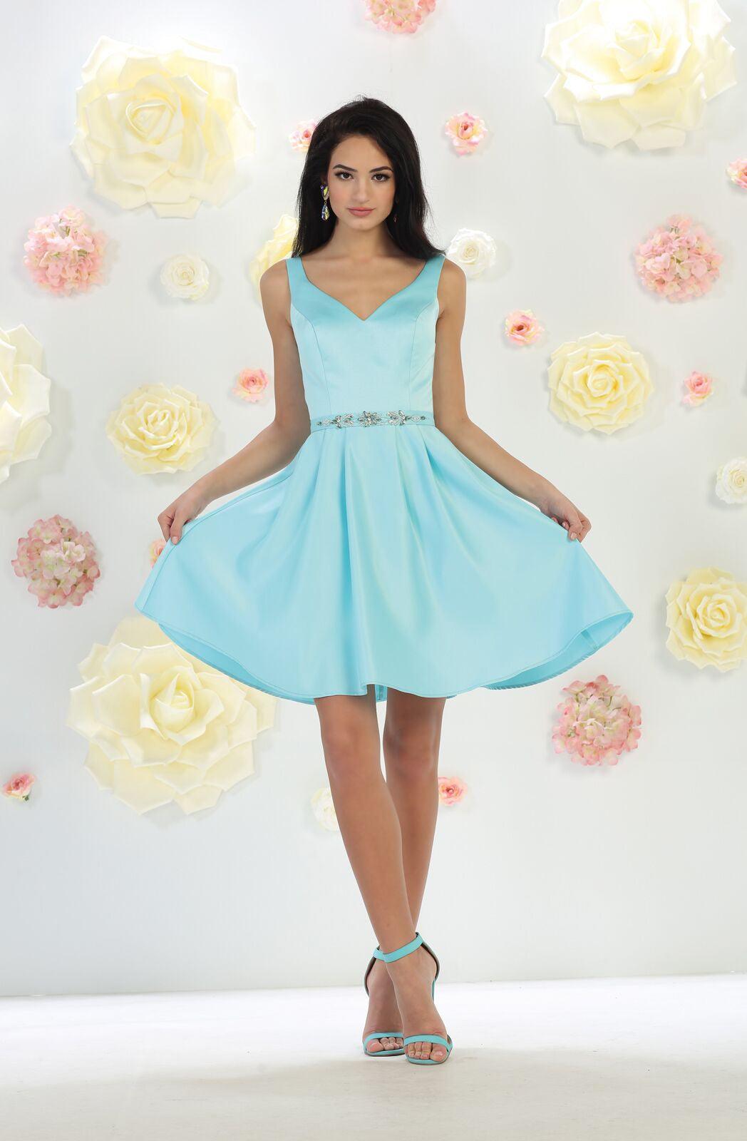 Short Bridesmaids Dress Homecoming Prom Cocktail Party - The Dress Outlet May Queen