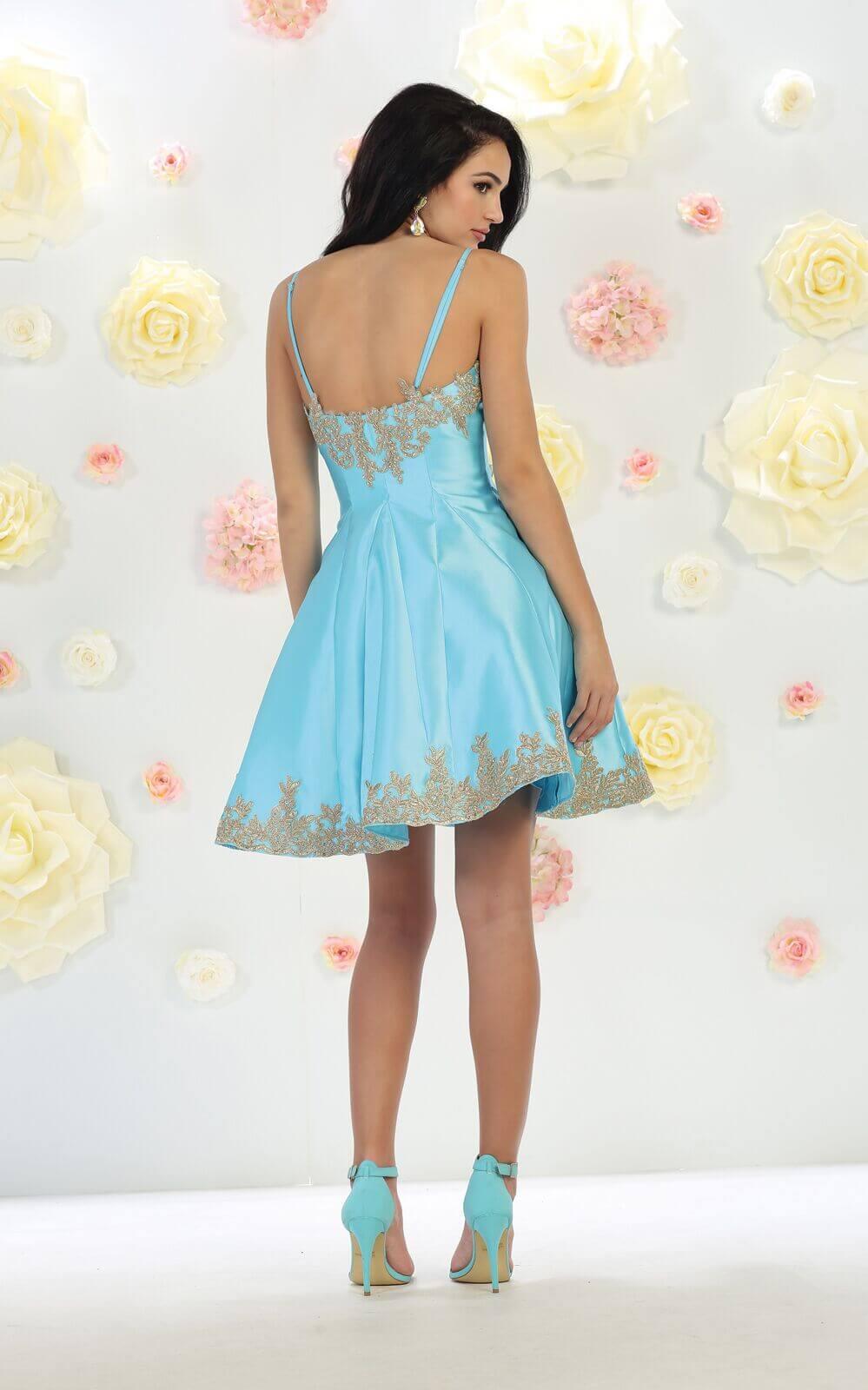 Short Cocktail Homecoming Spaghetti Strap Prom Dress - The Dress Outlet May Queen