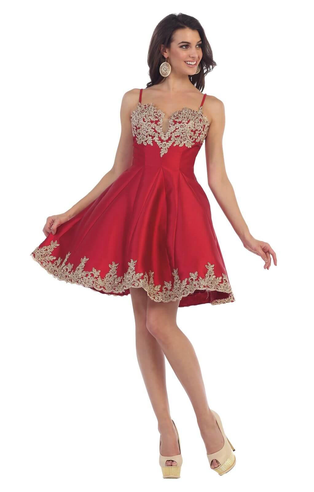 Short Cocktail Homecoming Spaghetti Strap Prom Dress - The Dress Outlet May Queen