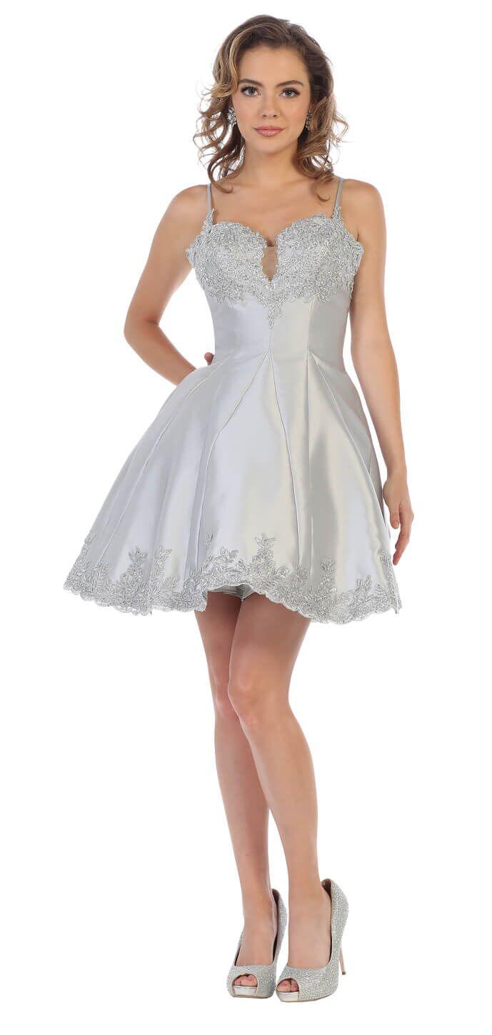 Short Cocktail Homecoming Spaghetti Strap Prom Dress - The Dress Outlet May Queen