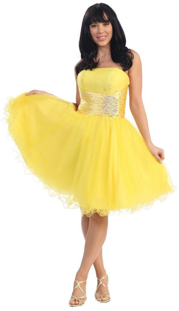 Short Cocktail Strapless Prom Formal Dress - The Dress Outlet May Queen