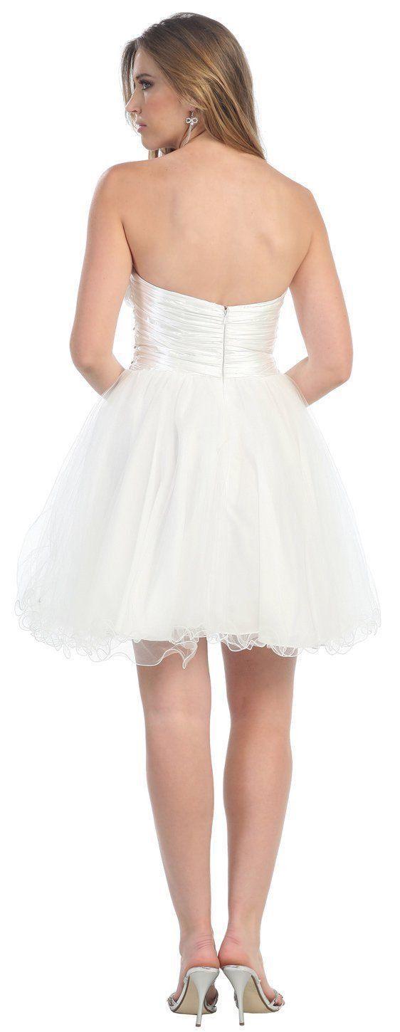 Short Cocktail Strapless Prom Formal Dress - The Dress Outlet May Queen