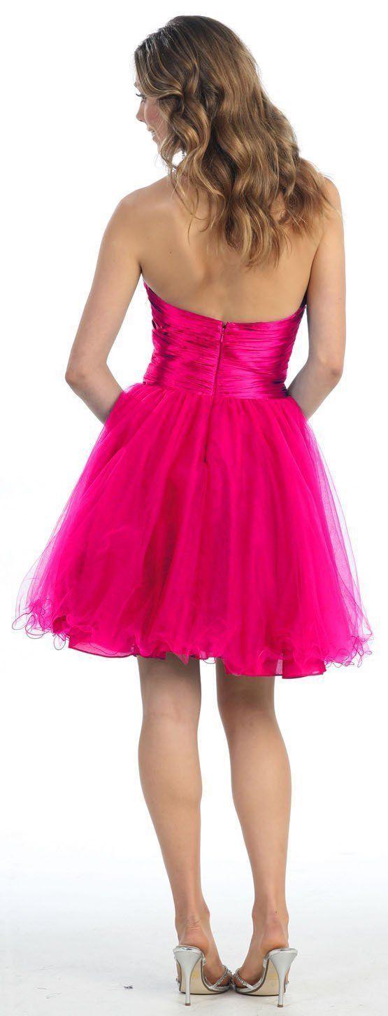 Short Cocktail Strapless Prom Formal Dress - The Dress Outlet May Queen