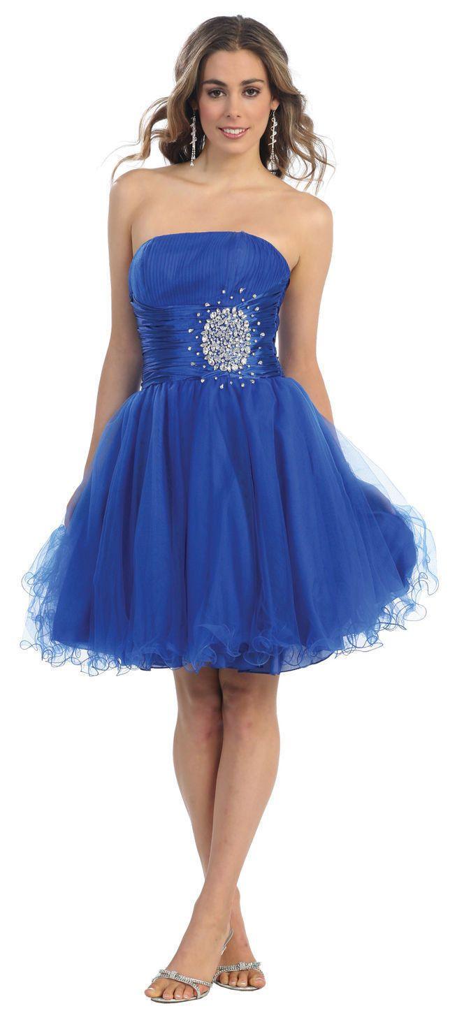Short Cocktail Strapless Prom Formal Dress - The Dress Outlet May Queen
