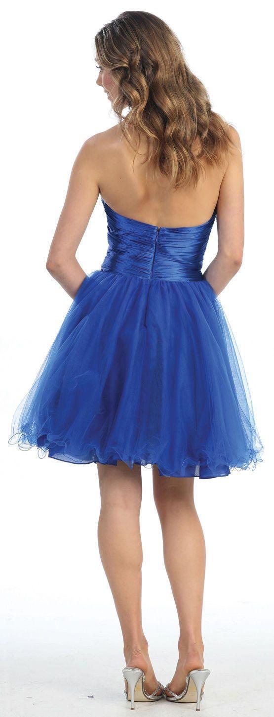 Short Cocktail Strapless Prom Formal Dress - The Dress Outlet May Queen