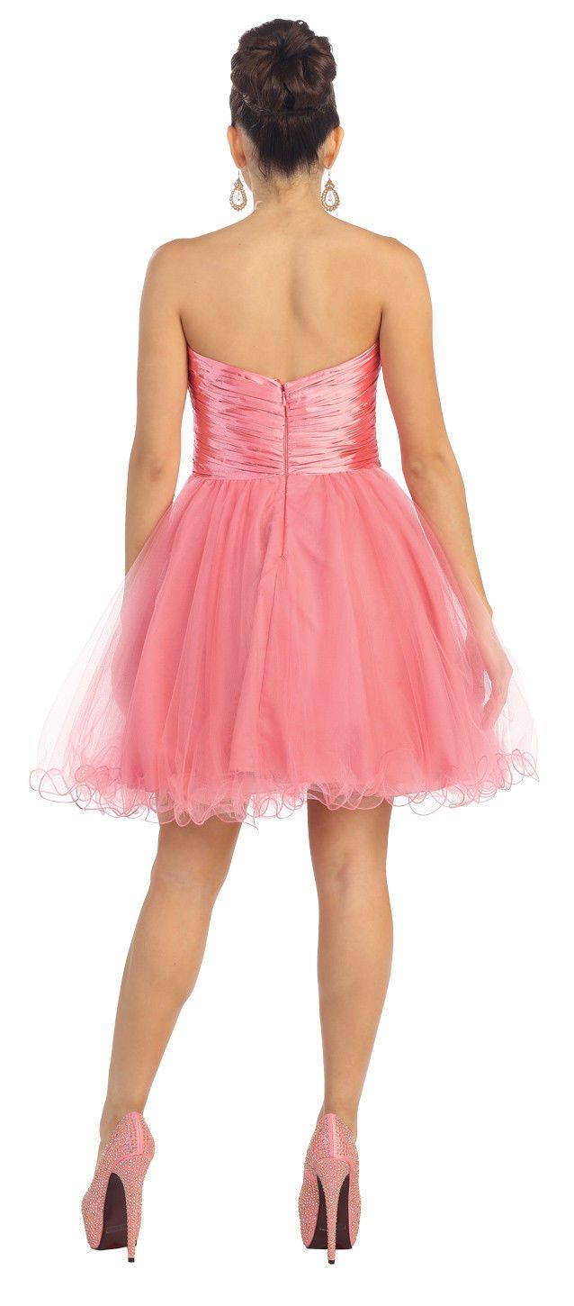 Short Cocktail Strapless Prom Formal Dress - The Dress Outlet May Queen