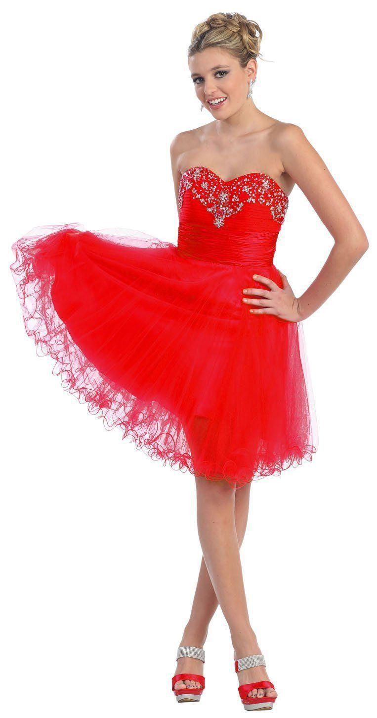 Short Formal Homecoming Prom Dress - The Dress Outlet May Queen