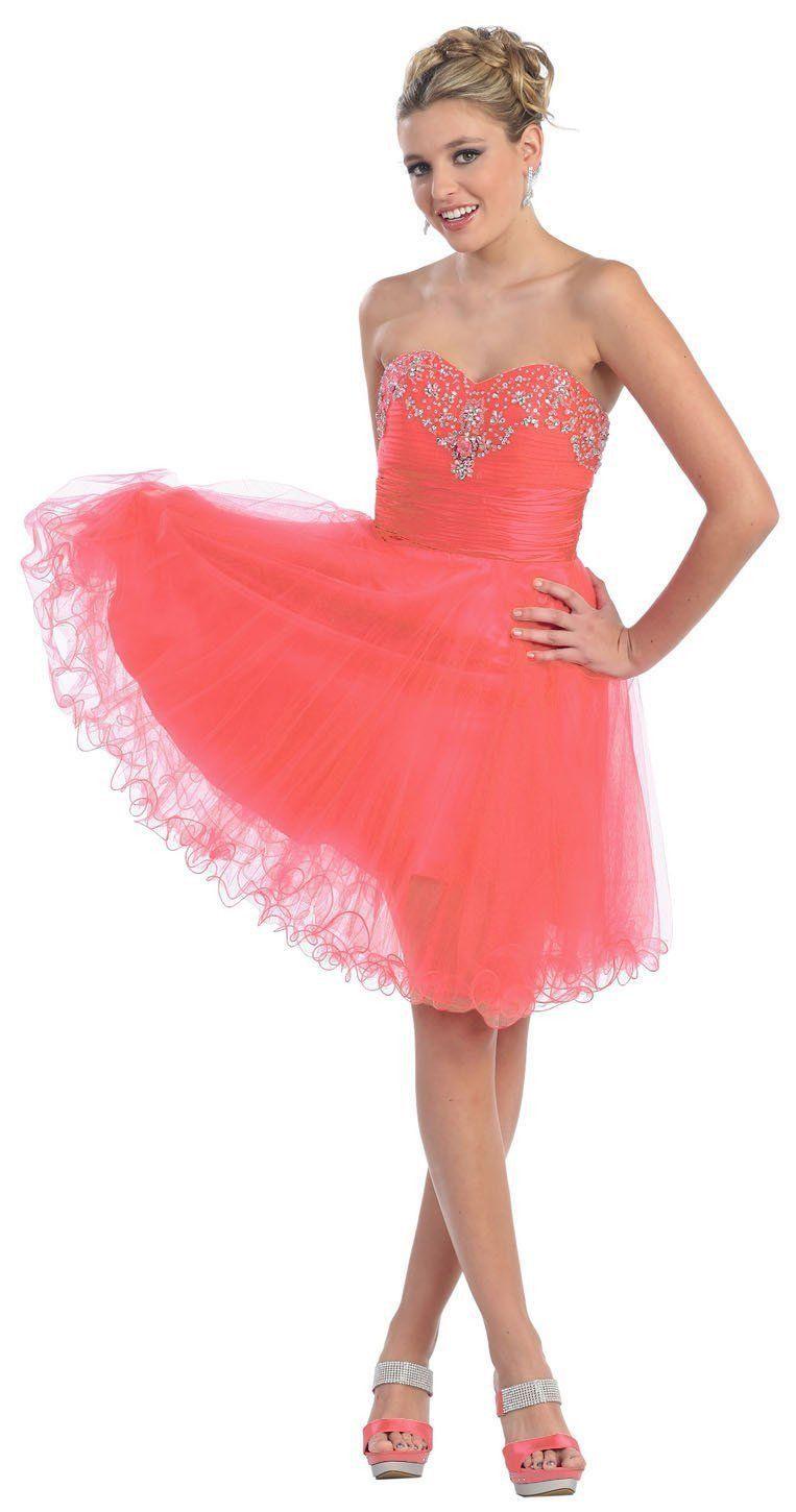 Short Formal Homecoming Prom Dress - The Dress Outlet May Queen