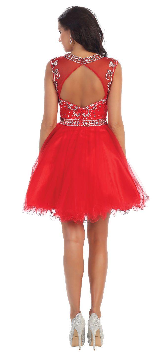 Short Formal Prom Homecoming Dress - The Dress Outlet May Queen