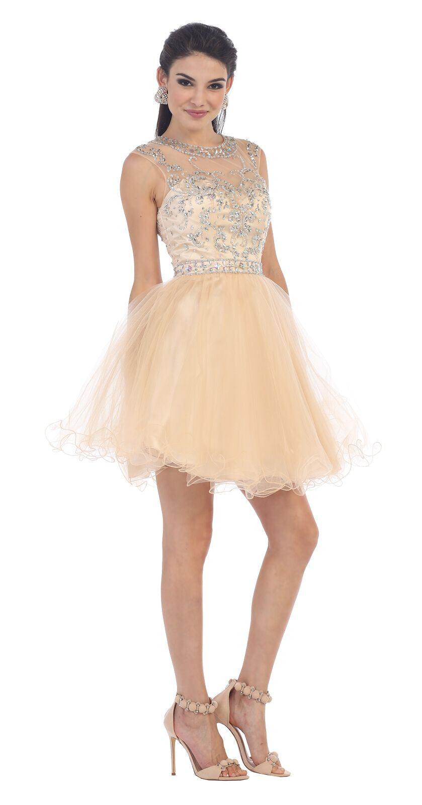 Short Formal Prom Homecoming Dress - The Dress Outlet May Queen