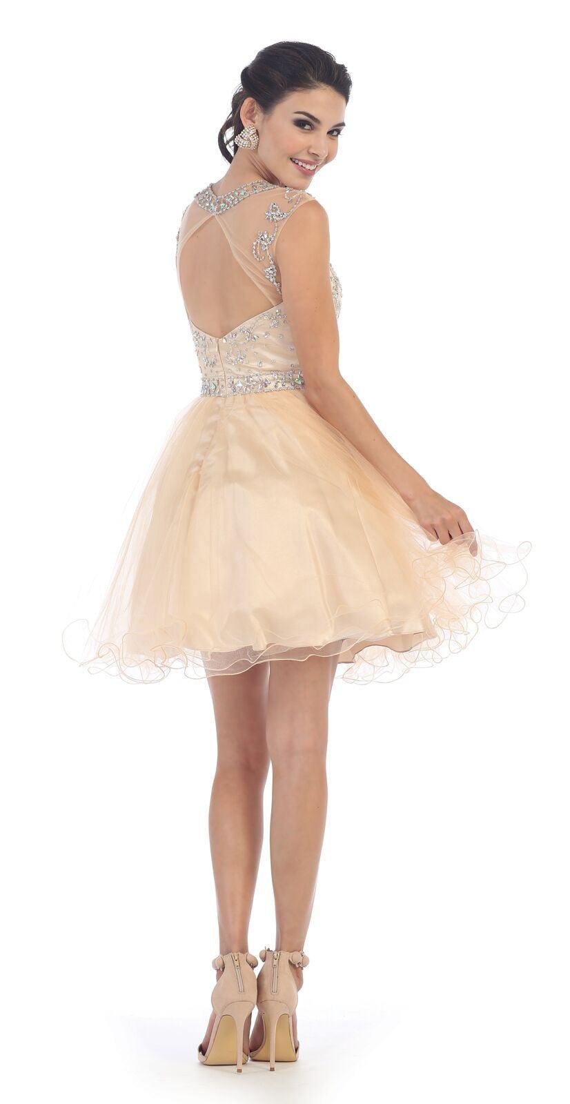 Short Formal Prom Homecoming Dress - The Dress Outlet May Queen