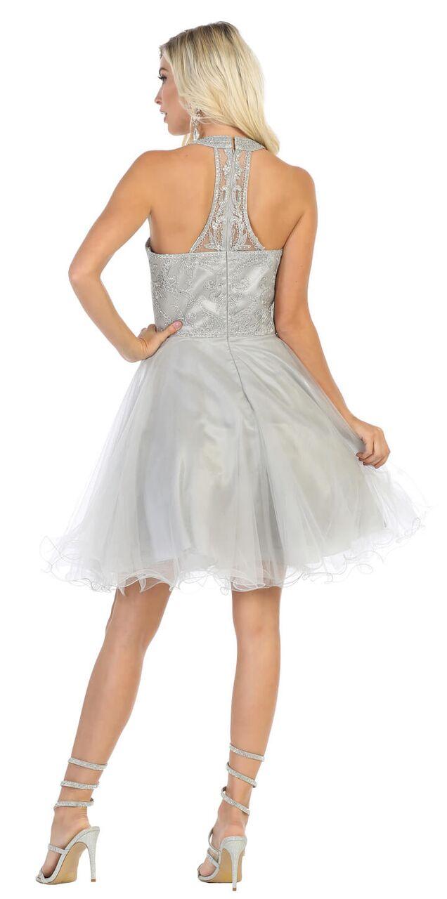 Short Halter Plus Size Homecoming Prom Dress - The Dress Outlet May Queen