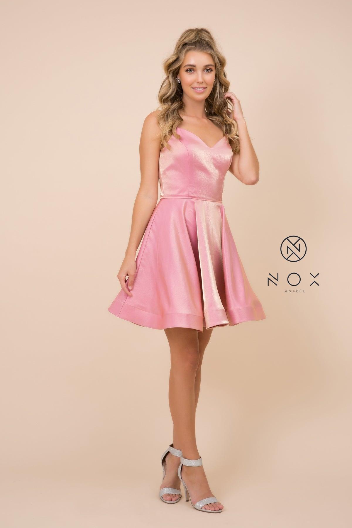 Short Homecoming Dress Sleeveless Cocktail - The Dress Outlet Nox Anabel