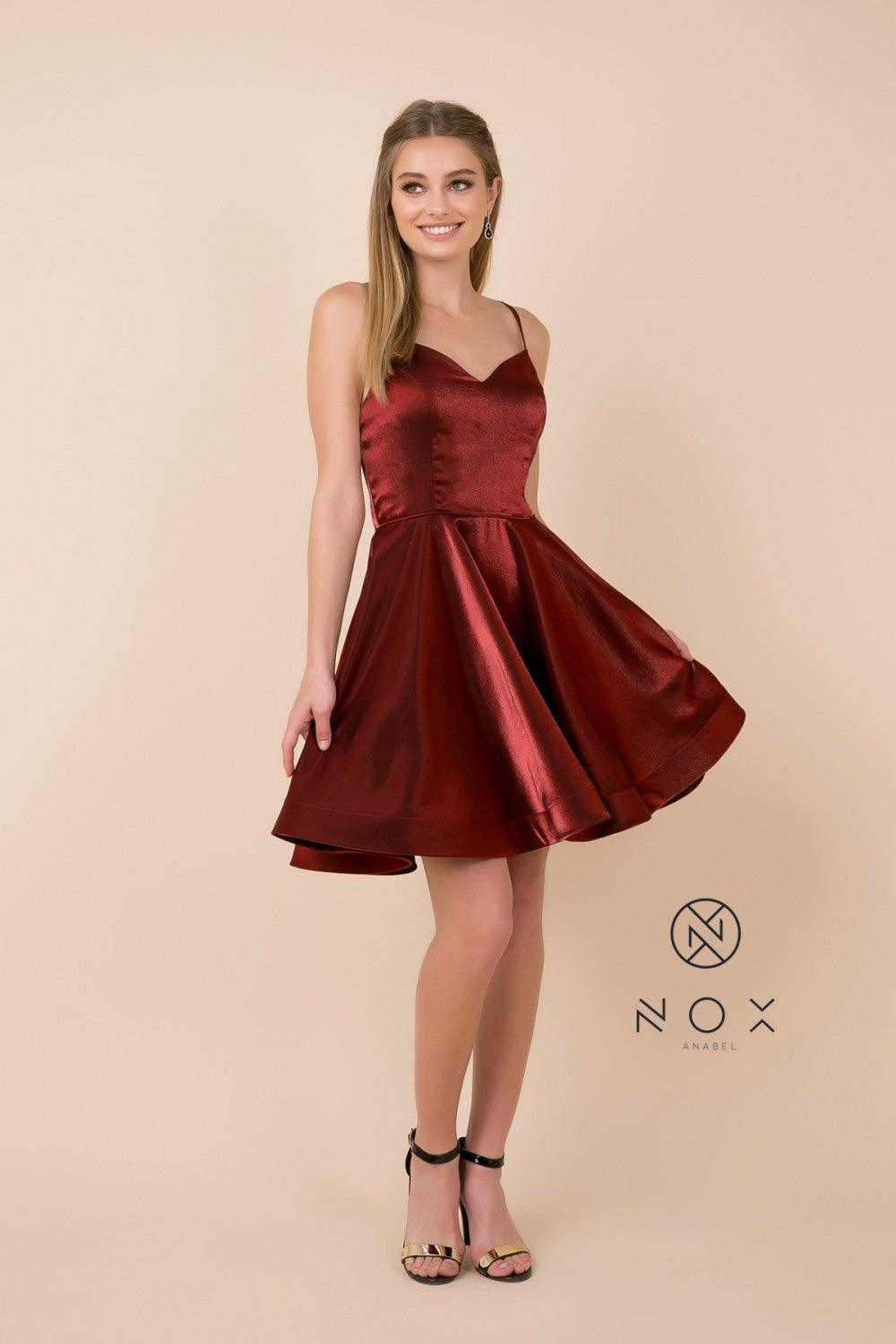 Short Homecoming Dress Sleeveless Cocktail - The Dress Outlet Nox Anabel