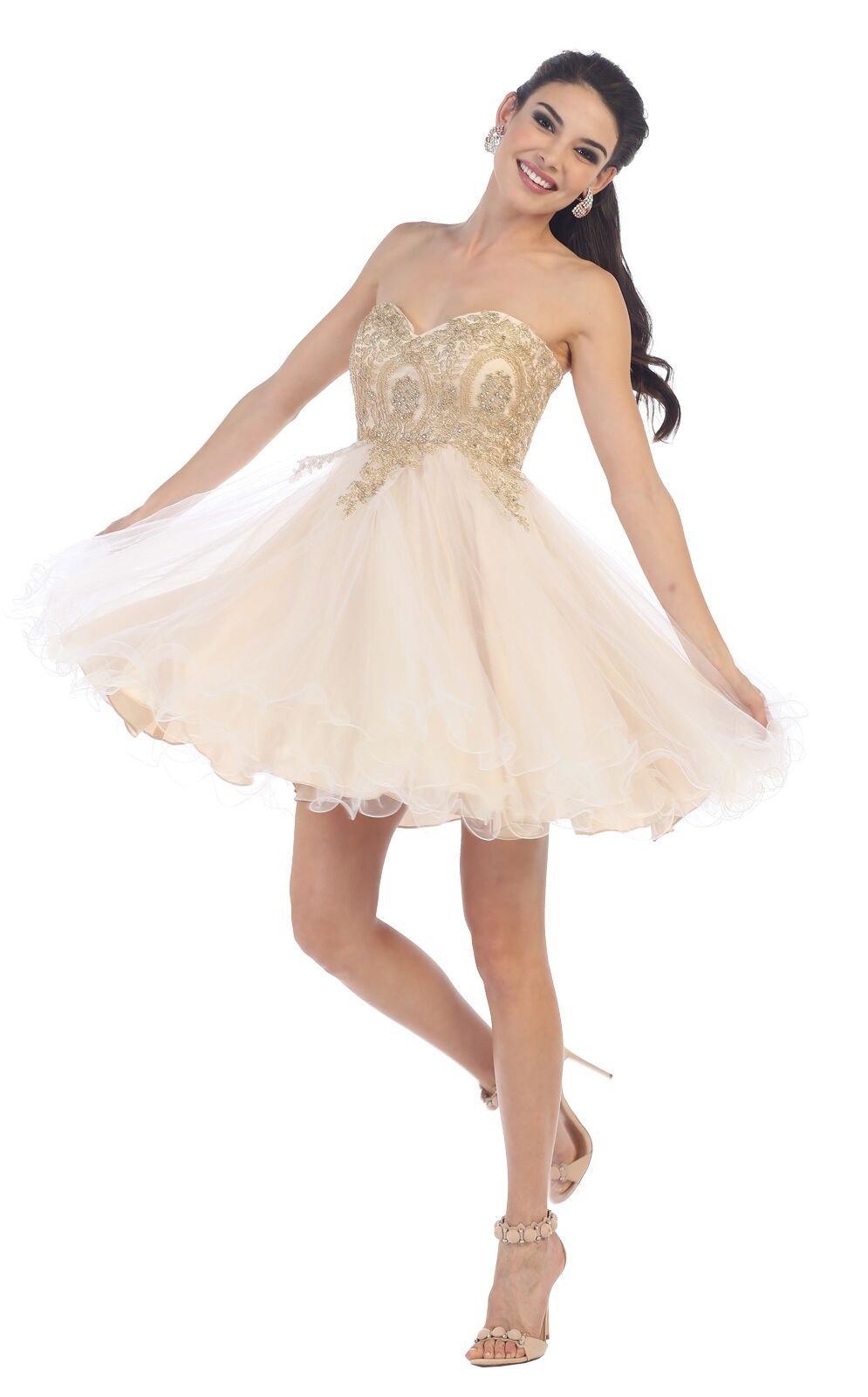 Short Homecoming Prom Dress Cocktail - The Dress Outlet May Queen