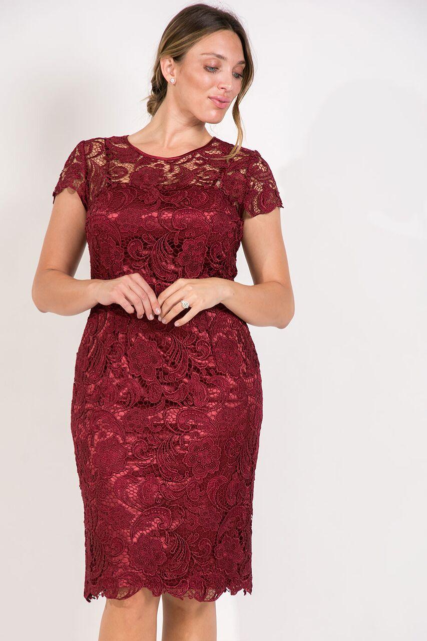 Short Lace Mother of Bride Dress - The Dress Outlet May Queen