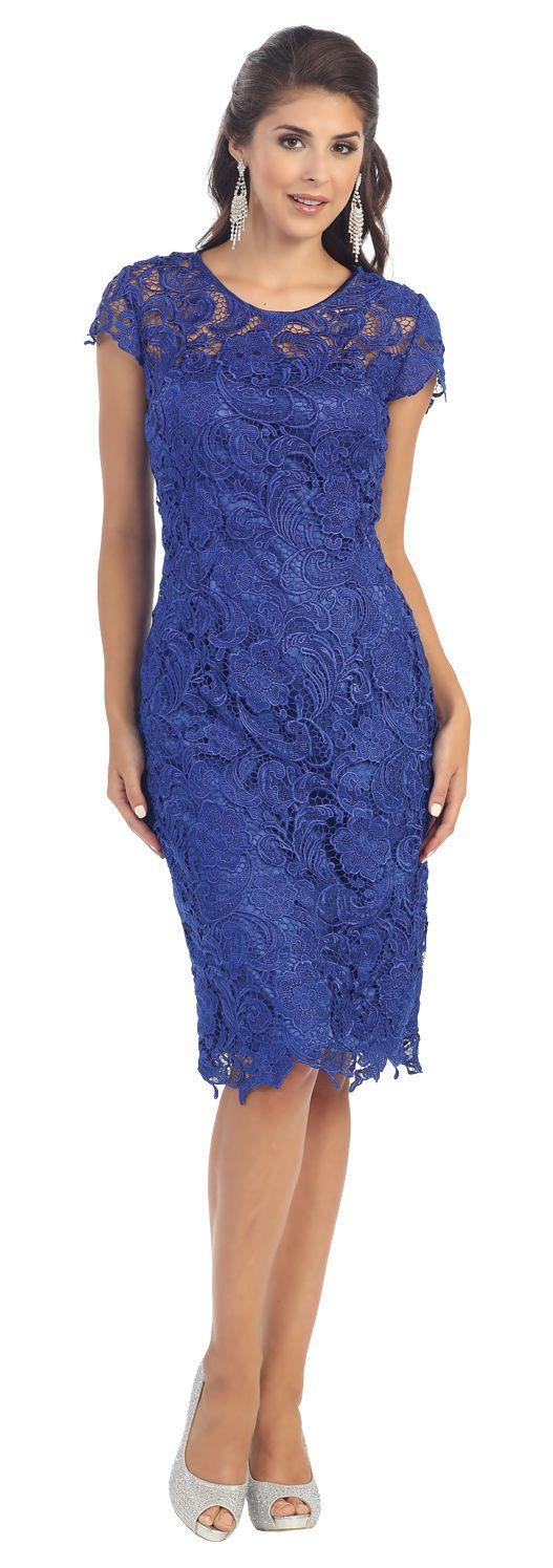Short Lace Mother of Bride Dress - The Dress Outlet May Queen