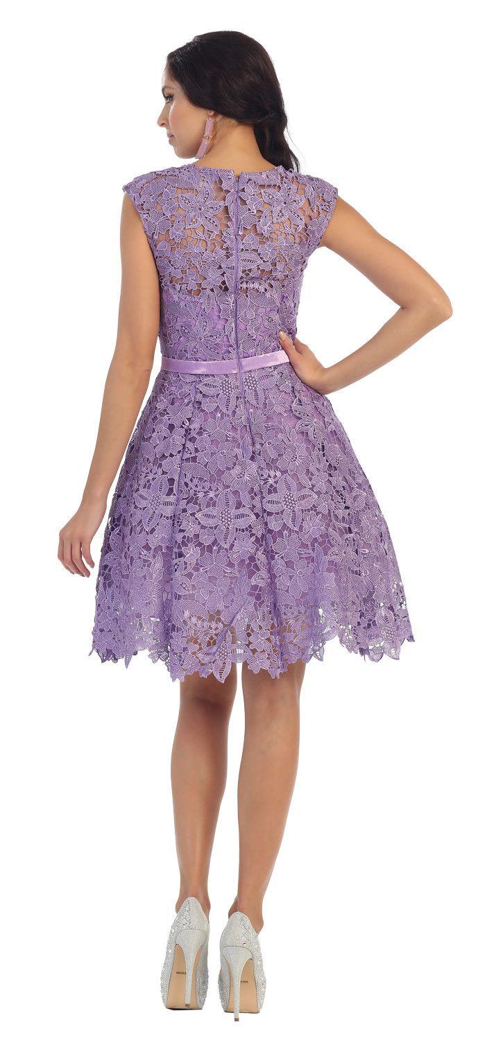 Short Lace Prom Formal Cocktail Dress Bridesmaids - The Dress Outlet May Queen