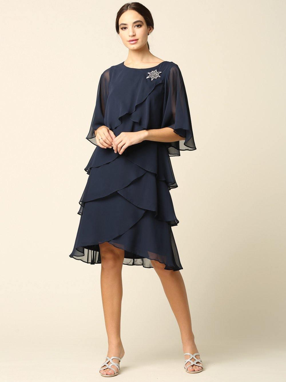 Short Mother of the Bride Chiffon Cocktail Dress