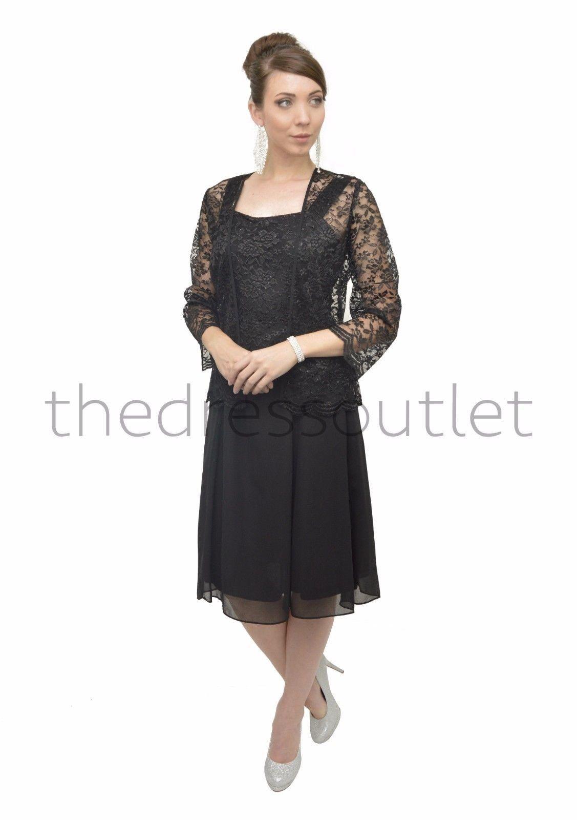 Short Mother Of The Bride Dress With Jacket - The Dress Outlet Sally