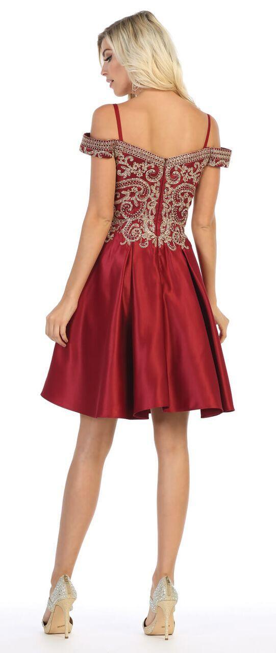 Short Off the Shoulder Homecoming Plus Size Prom Dress - The Dress Outlet May Queen