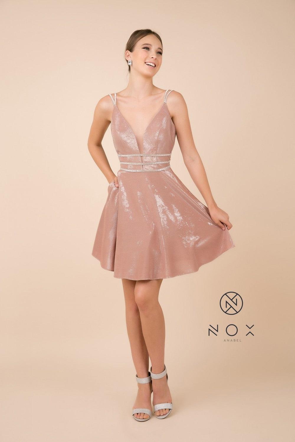 Short Prom Dress Sleeveless Cocktail - The Dress Outlet Nox Anabel