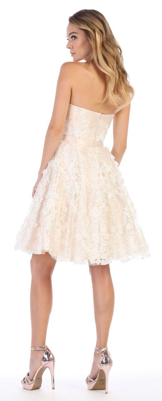 Short Prom Strapless Graduation Cocktail Dress - The Dress Outlet May Queen