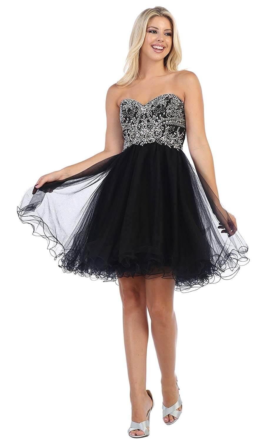 Short Strapless Homecoming Prom Dress - The Dress Outlet May Queen