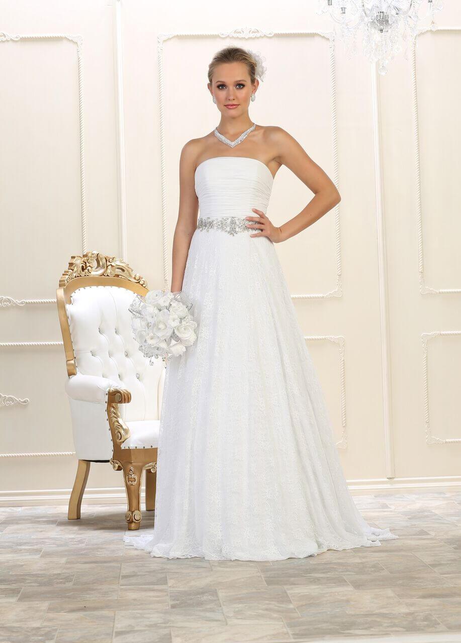 Simple Strapless Wedding Dress - The Dress Outlet May Queen