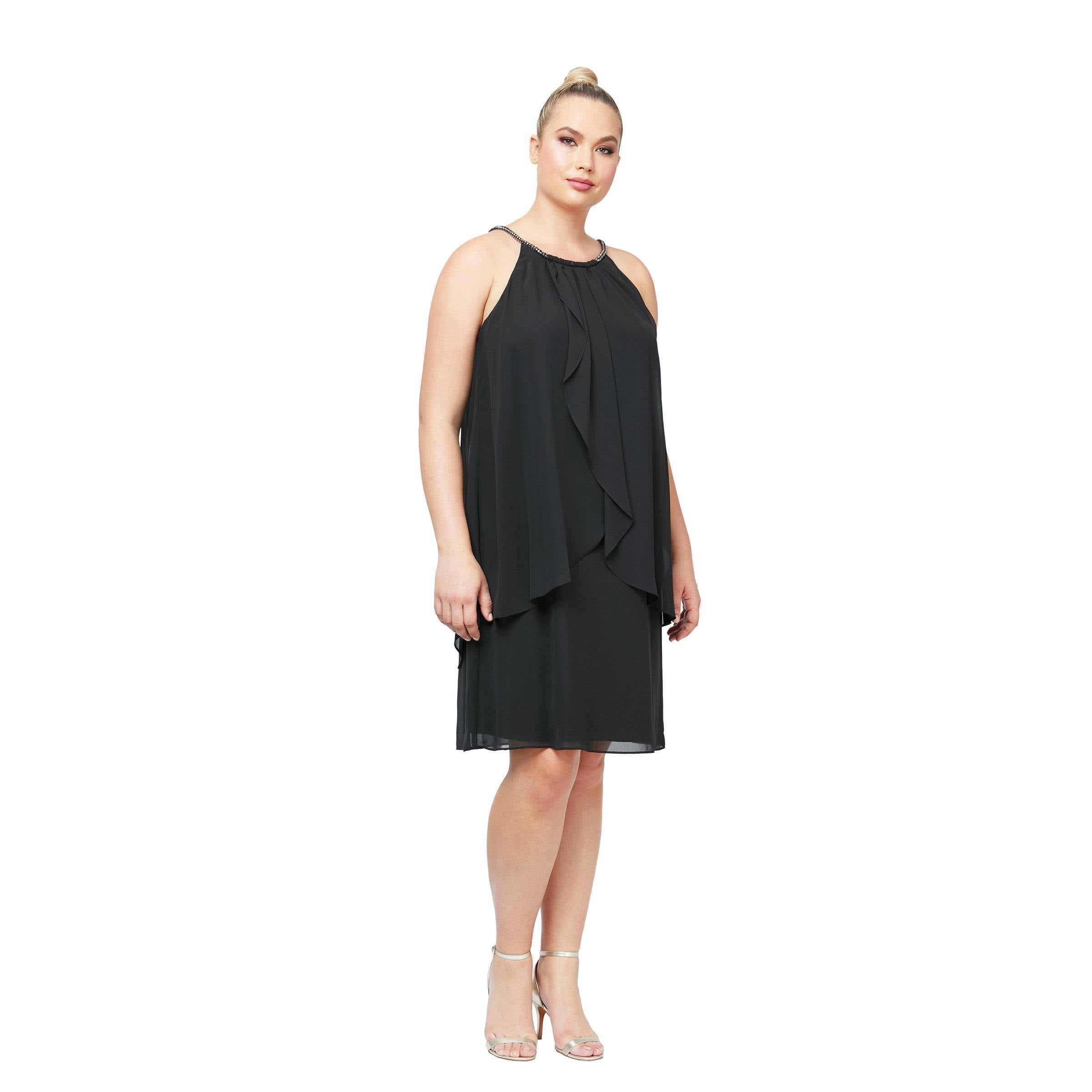 Black SL Fashions 613664 Short Halter Dress