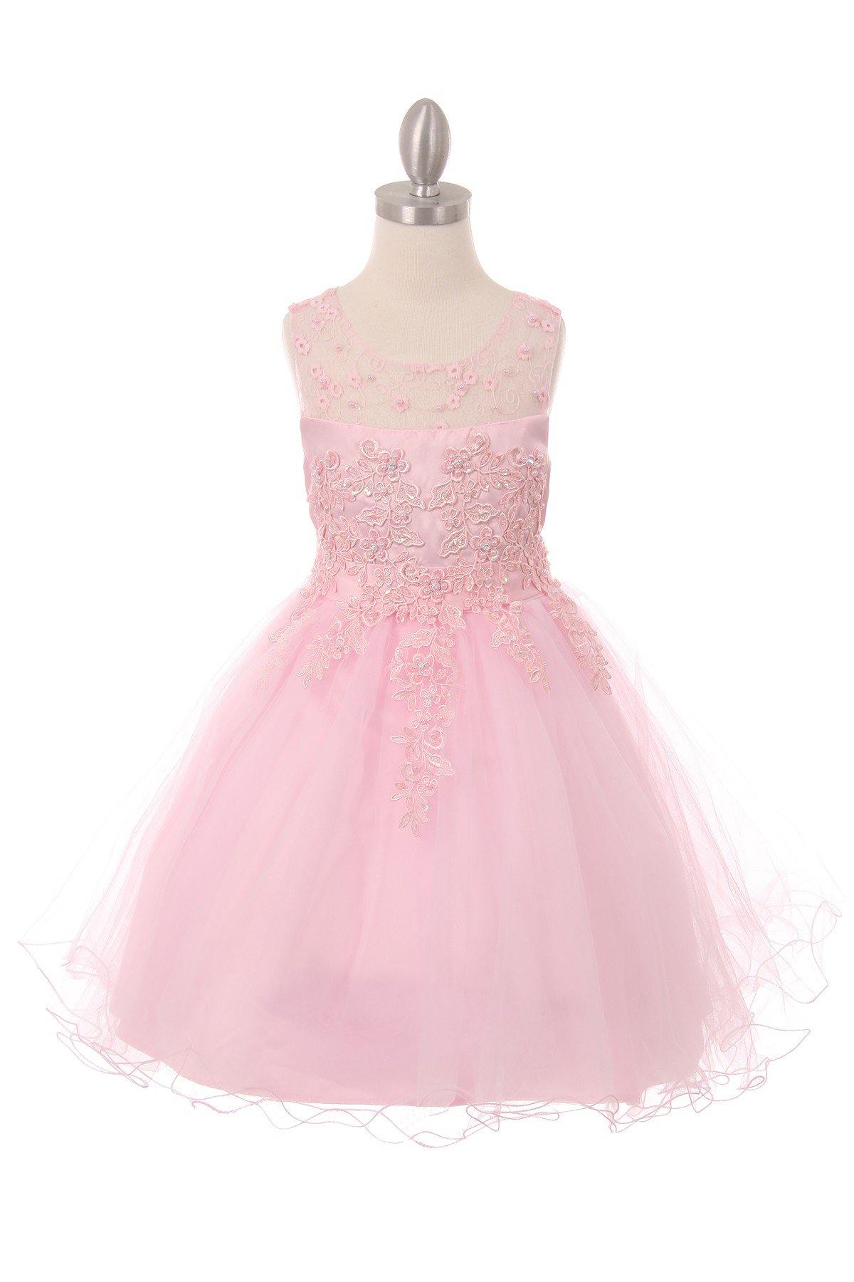 Sleeveless Embellished Short Party Dress Flower Girls - The Dress Outlet Cinderella Couture