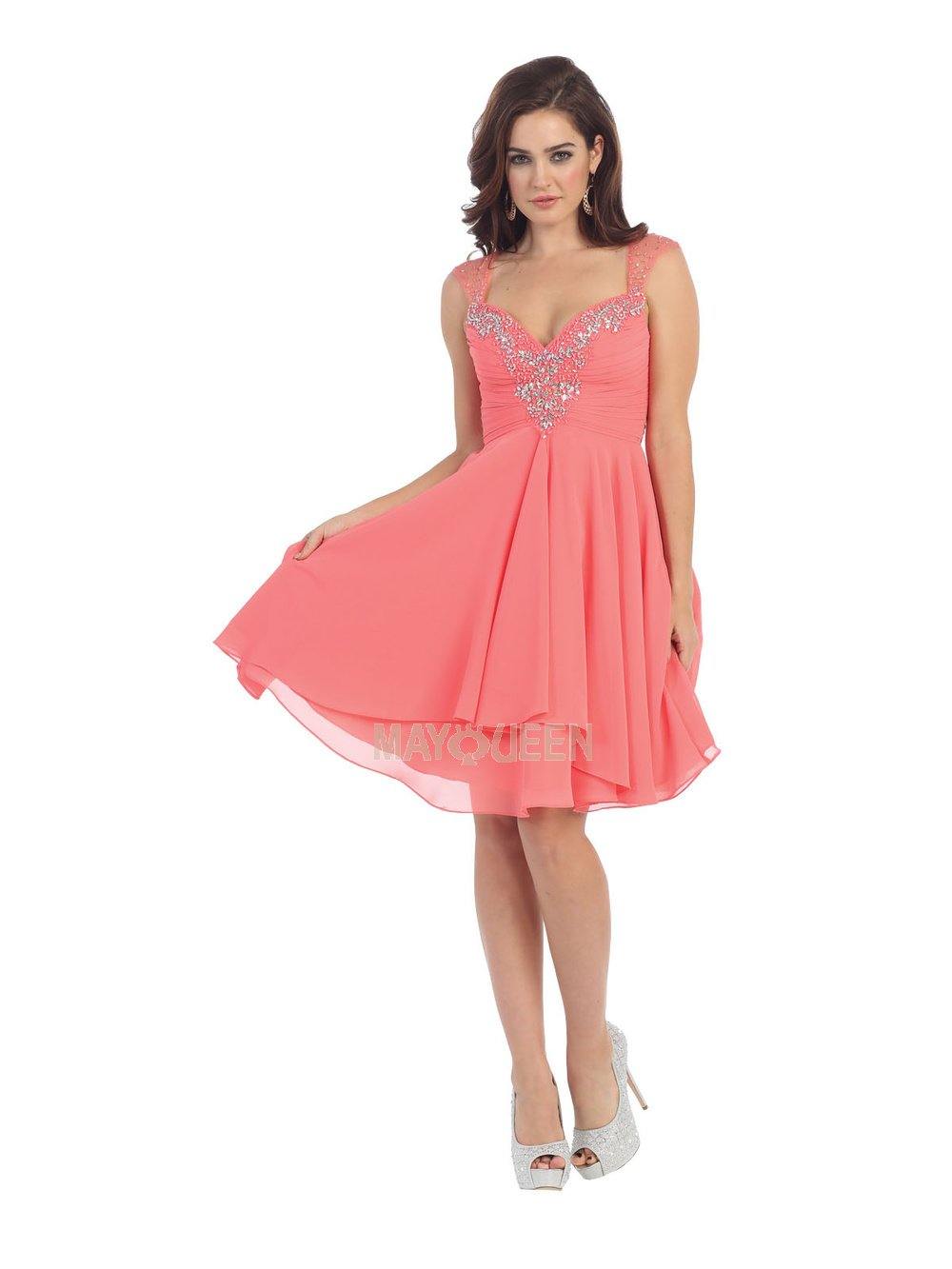 Sleeveless Short Dress Formal Cocktail - The Dress Outlet May Queen