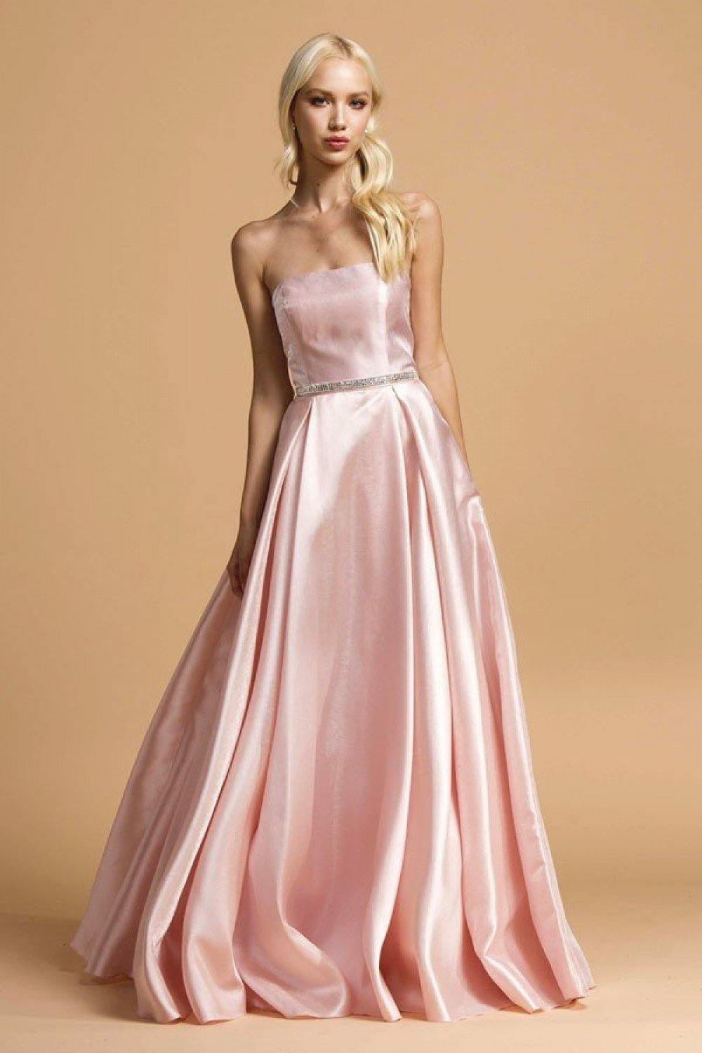 Strapless Long Prom Dress with Pockets - The Dress Outlet ASpeed