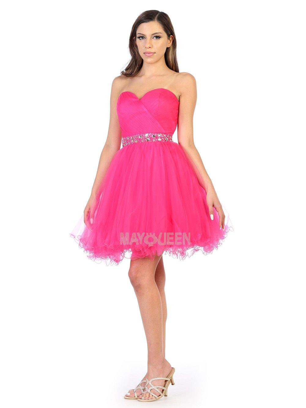 Strapless Short Dress Homecoming - The Dress Outlet May Queen