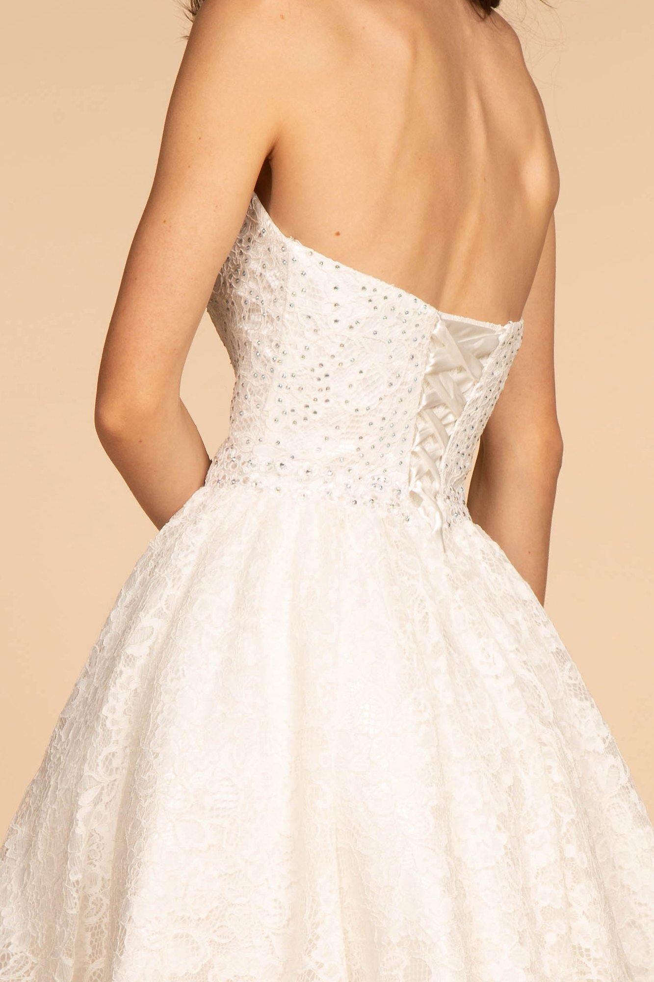 Strapless Sweetheart Lace Short Dress - The Dress Outlet Elizabeth K