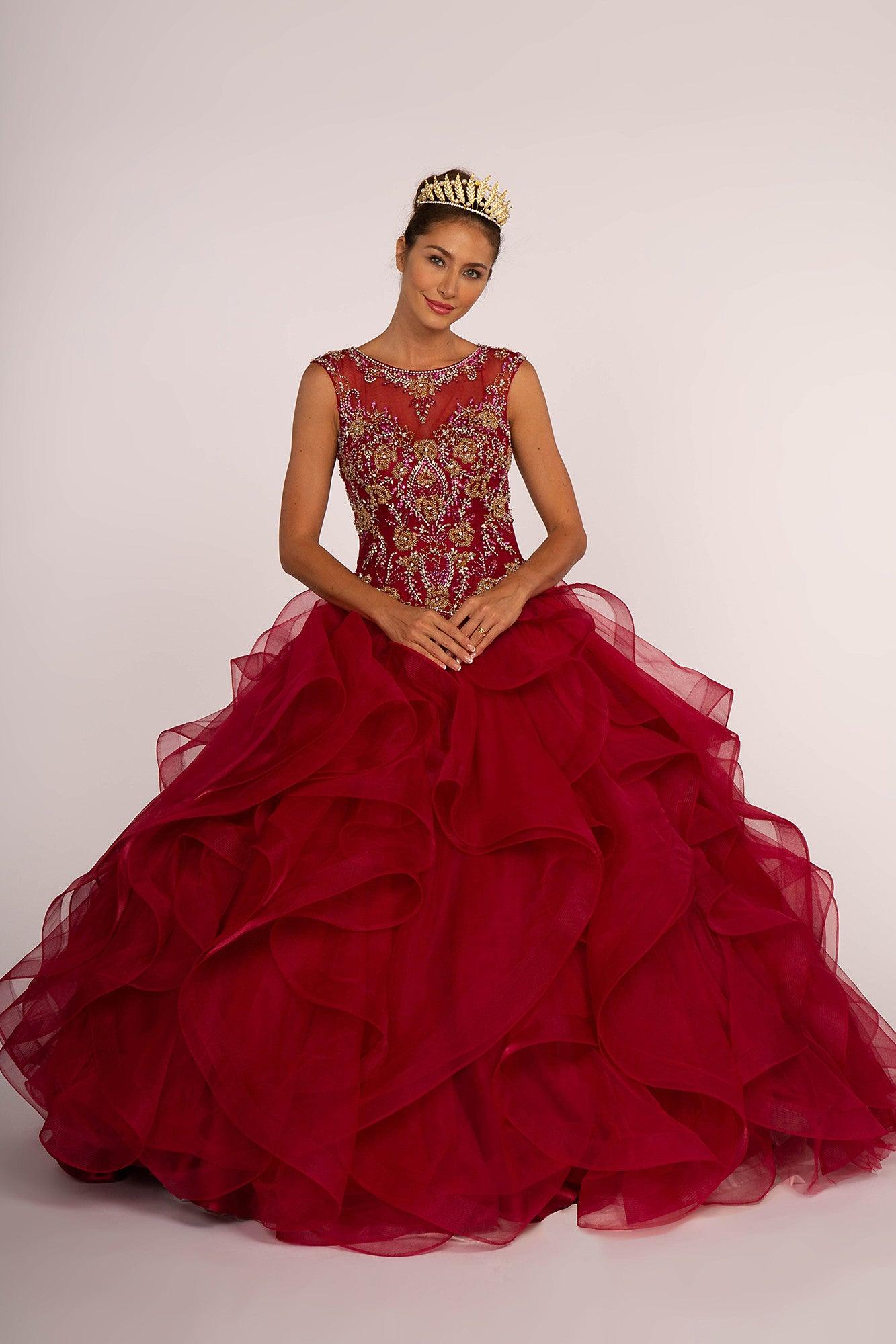 Sweet 16 Ball Gown Long Quinceanera - The Dress Outlet Elizabeth K