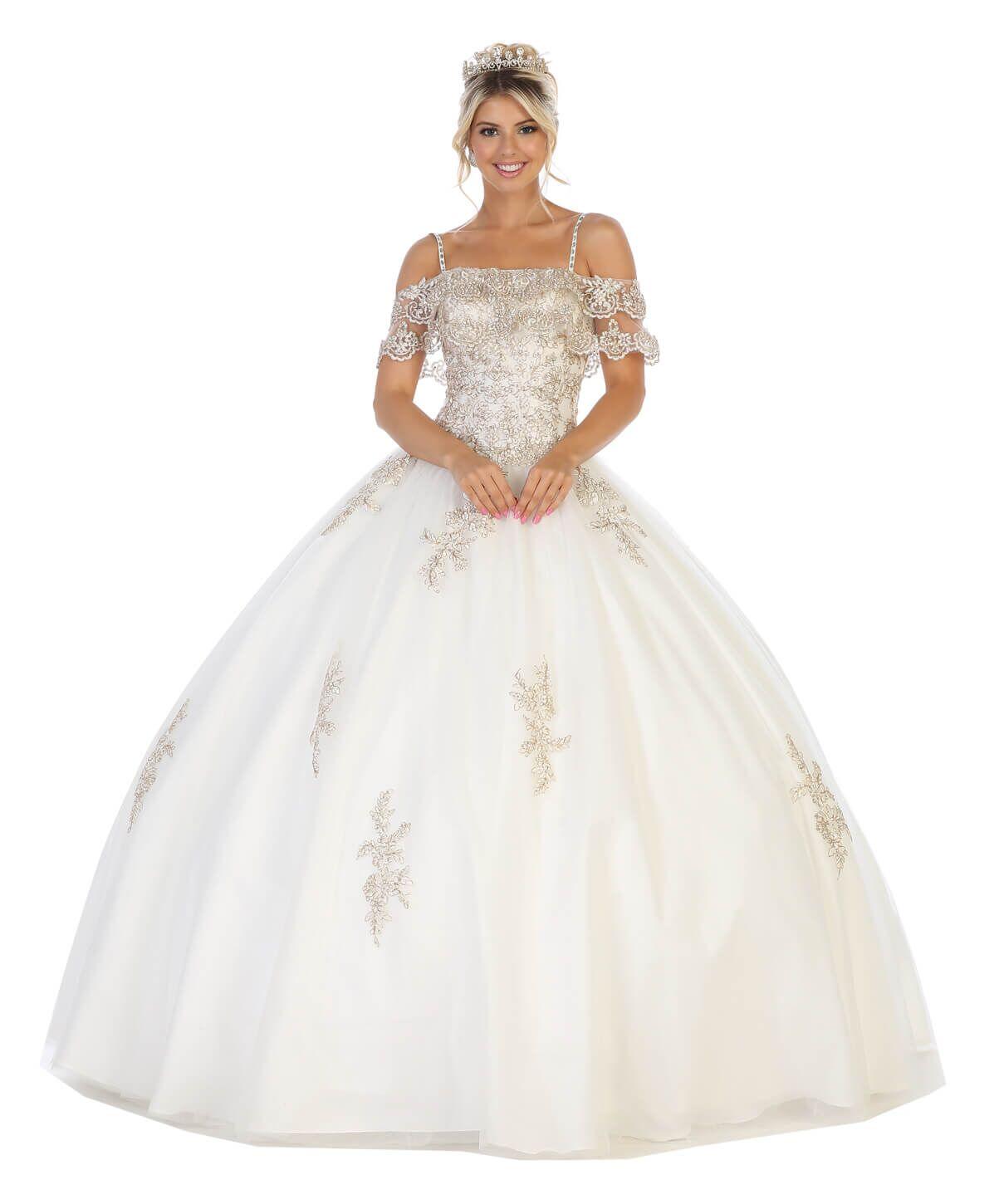 Sweet 16 Long Quinceanera Plus Size Dress - The Dress Outlet May Queen