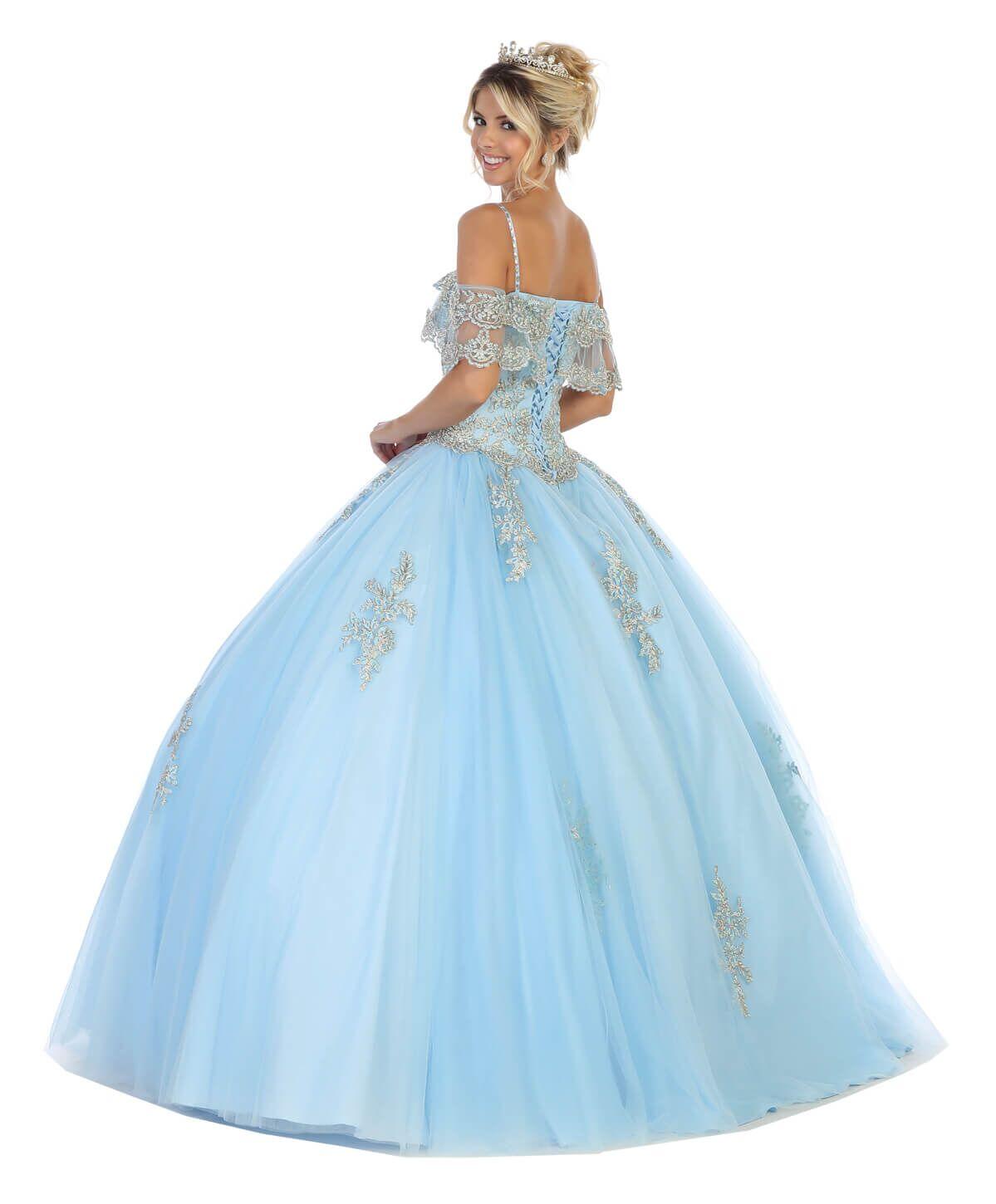 Sweet 16 Long Quinceanera Plus Size Dress - The Dress Outlet May Queen