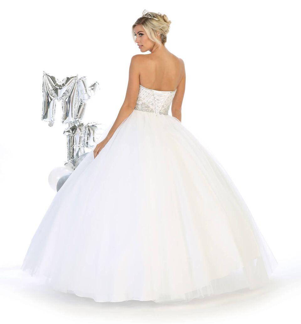 Sweet 16 Long Strapless Quinceanera Dress - The Dress Outlet May Queen