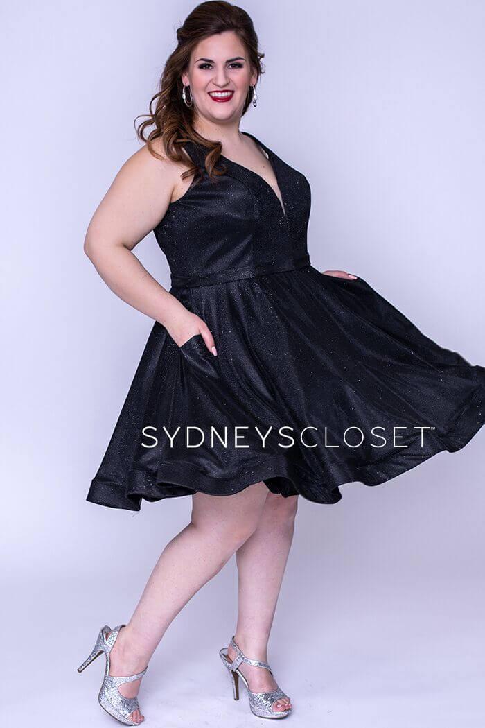 Black Sydneys Closet Homecoming Short Plus Size Prom Dress