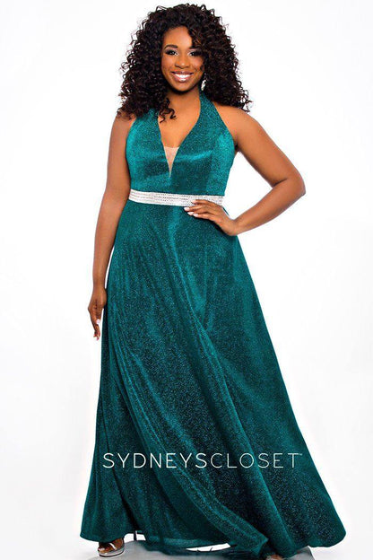Sydneys Closet Long Sparkling Prom Dress - The Dress Outlet