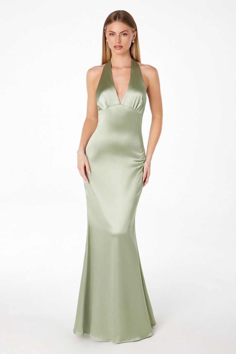Formal Dresses Long Fitted Formal Evening Gown Sage