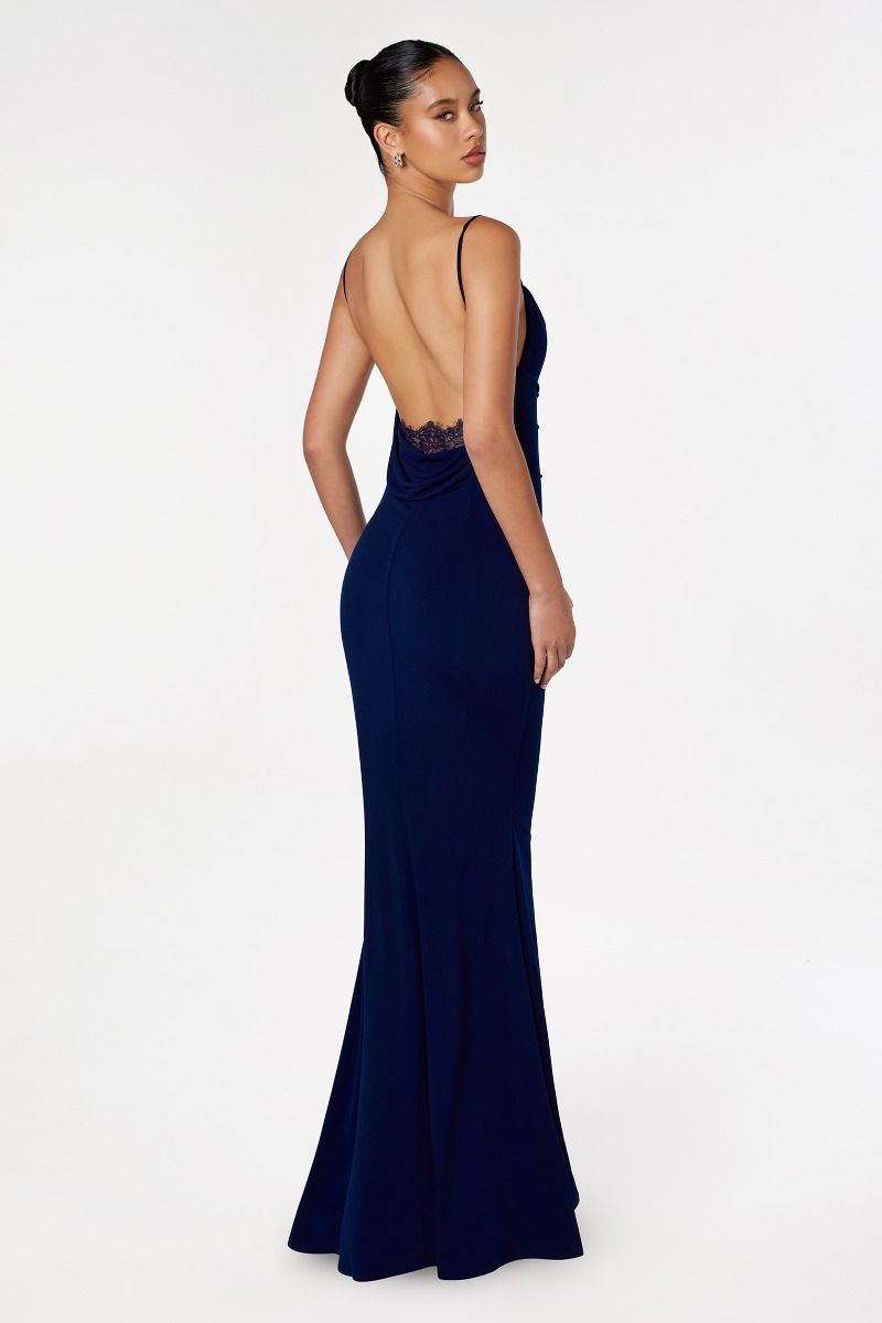 Prom Dresses Prom Long Fitted Evening Formal Dress Navy