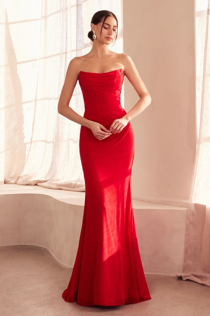 Prom Dresses Fitted Long Formal Evening Gown Red